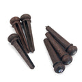 6 Pack Rosewood Guitar Bridge Nails String Pins With Green Pearl