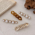 Vintage Pearl Chain Hair Clips