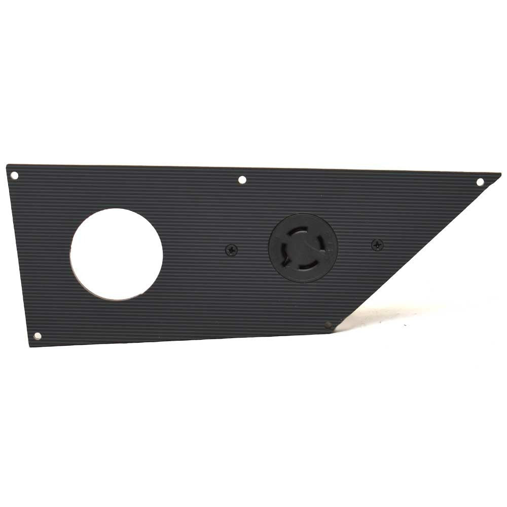 Bass Cat Boat Bow Panel | w/ 4 Spade Trolling Motor Receptacle Black by Bass Cat