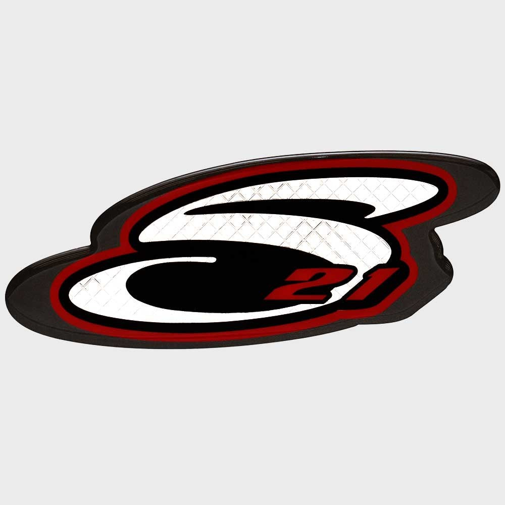 Supreme Boat Raised Decal S21 Pewter Red Black Silver