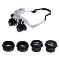 Double Eye Jewelry Watch Repair Magnifier Loupe Glasses With Led