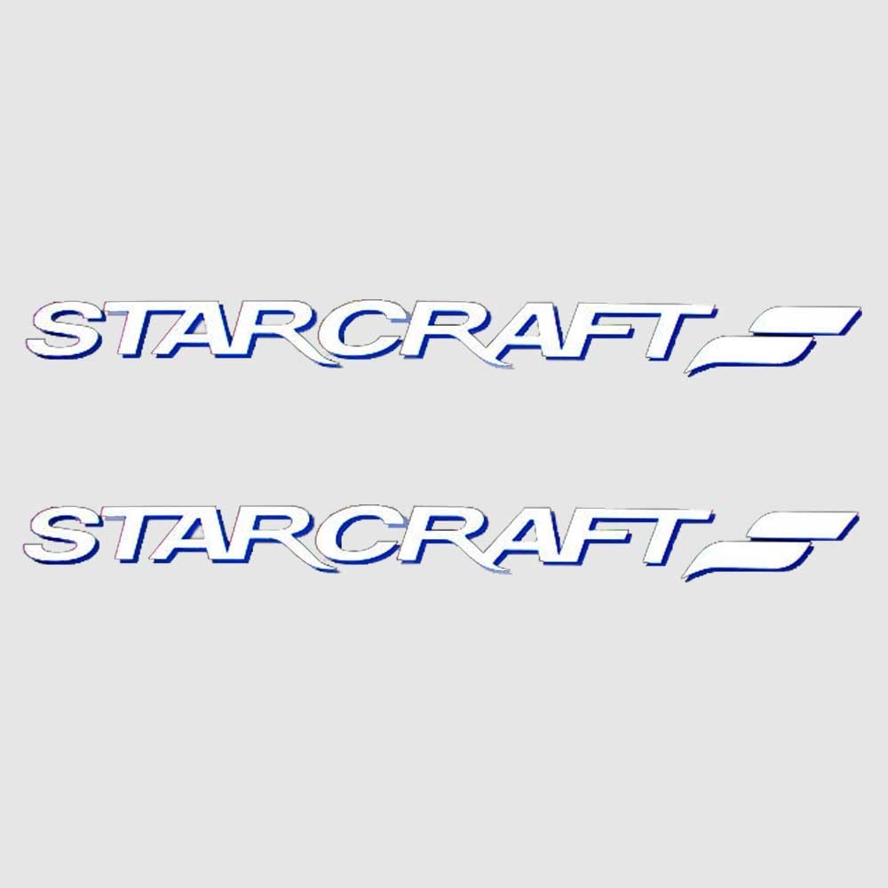 Boat Decal White Pacific Blue Pair by Starcraft
