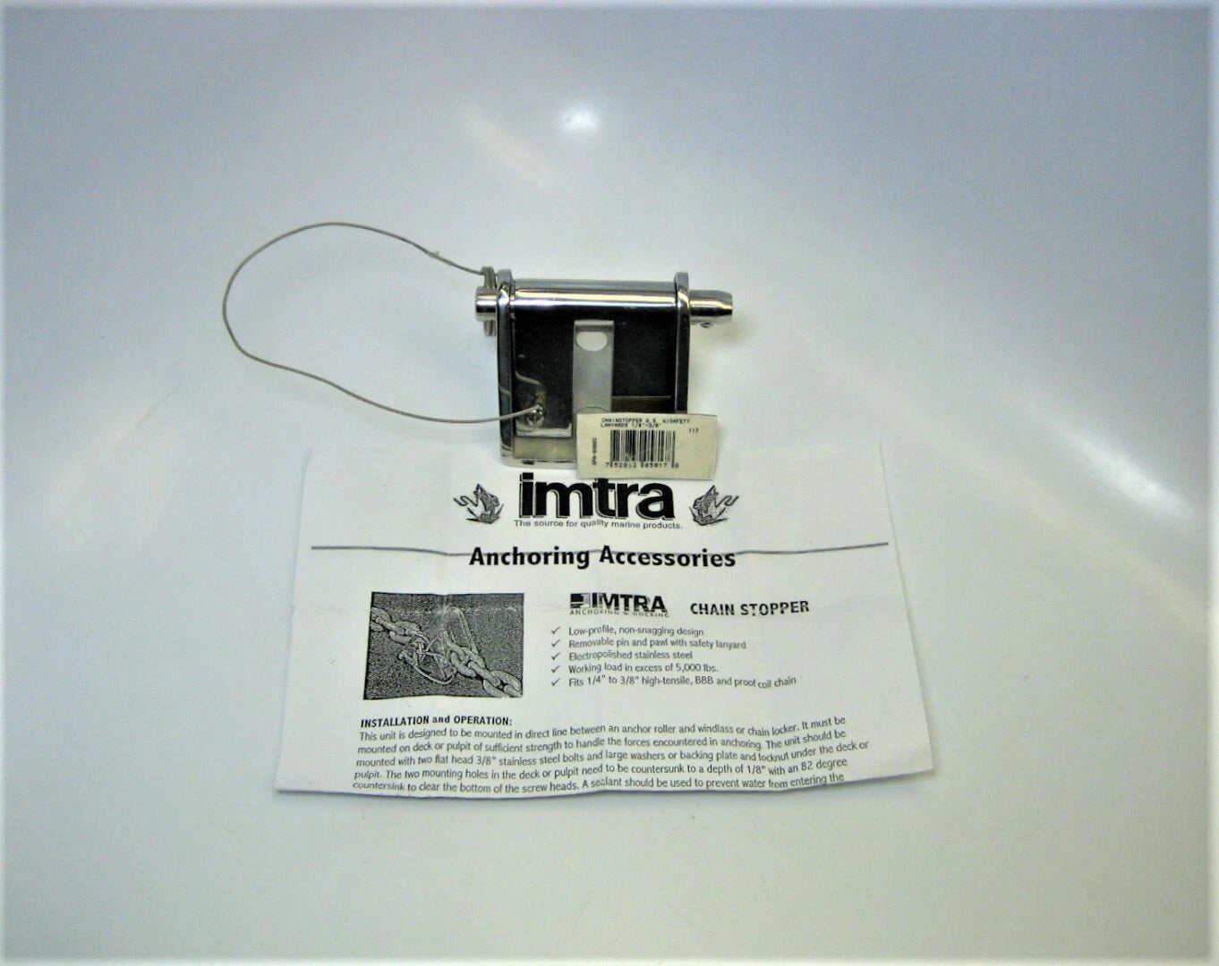 Imtra Spa-6988s Anchor Windlass Chainstopper W/ Lanyards For