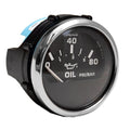 Faria Oil Pressure Gauge Marine Euro Stainless Black by Faria