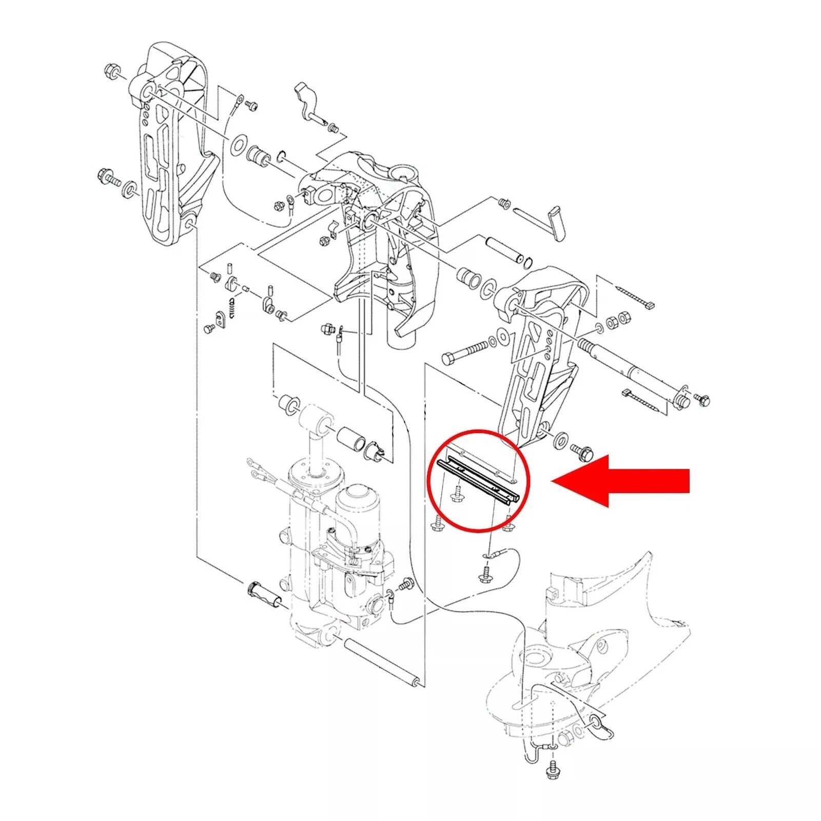 Bracket Anode for Yamaha C55/F100 Outboards Two/Four-Stroke