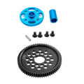 1 Set 66t High Speed Steel Spur Gear W/ Mount For Tamiya Tt-02 Rc Car