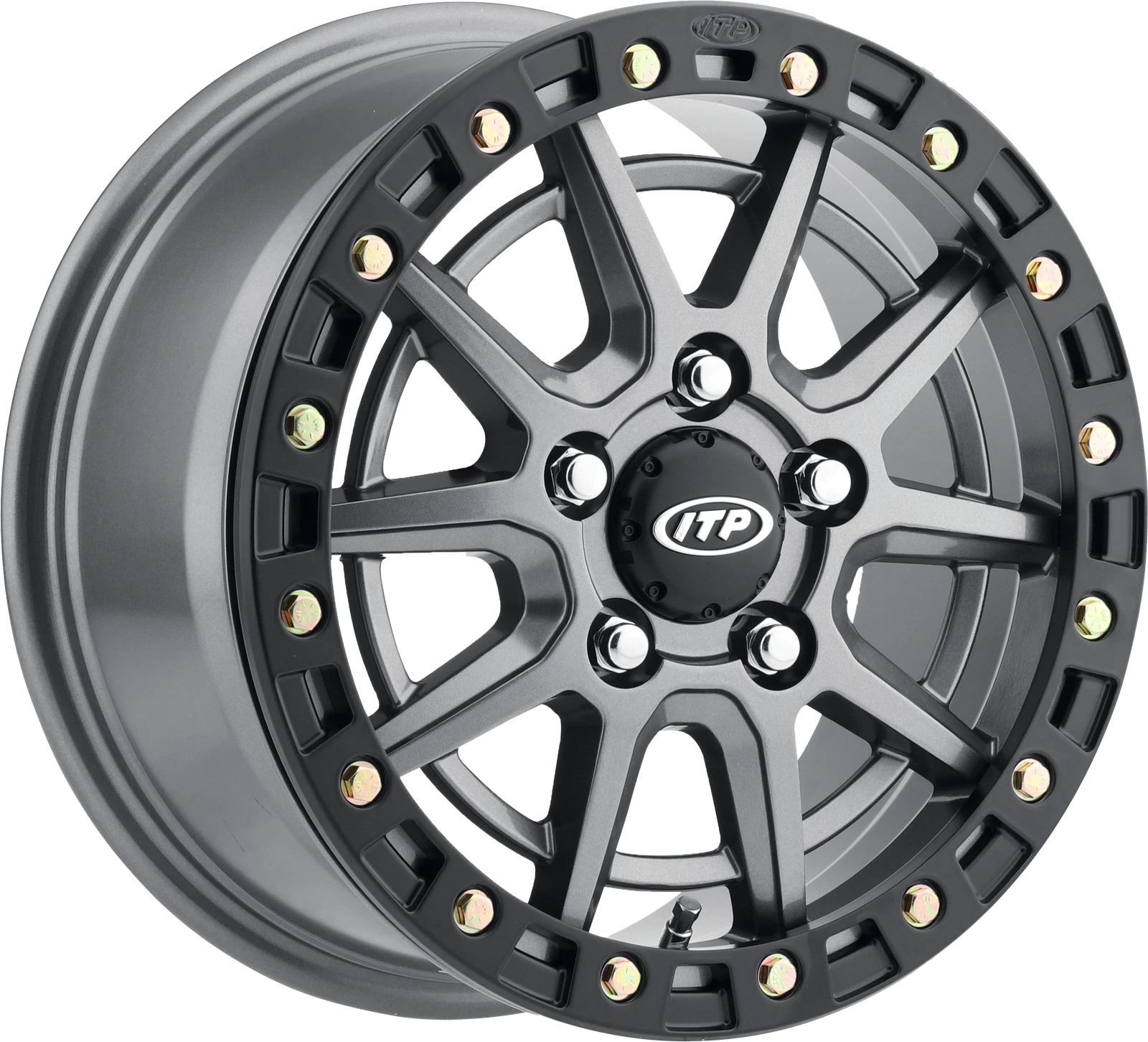 Itp Sd10 Grey/black Ring 15x7 Atv/utv Wheels Fits Polaris Rzr 2022