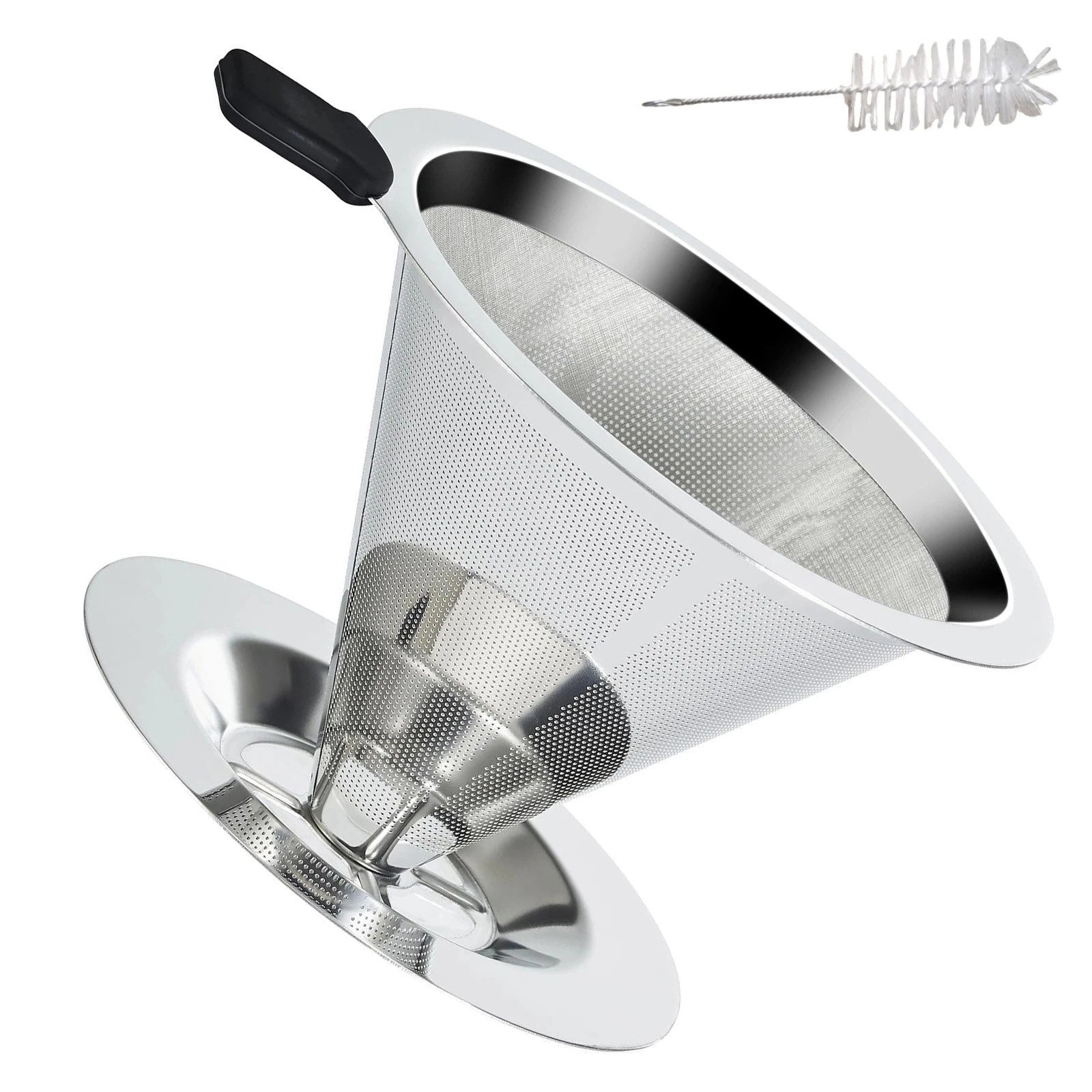 Slow Drip Coffee Filter 304 Steel Double Mesh Blocks 99% Grounds