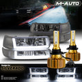 [DRL LIGHT BAR] Smoke Headlight+Bumper w/6500K LED Bulb