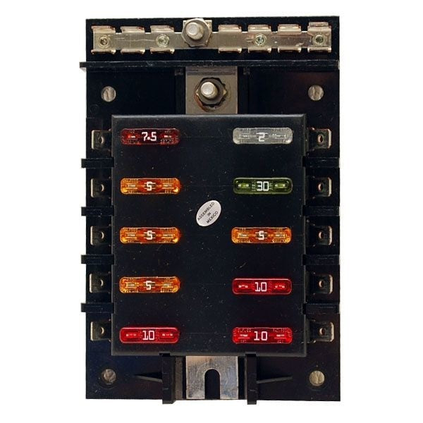 Boat Fuse Box 10 Position Black Plastic
