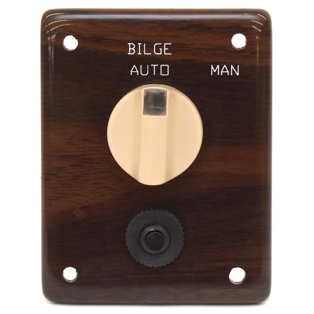 Boat Bilge Switch Panel | 3 X 3 3/4 Inch Faux Woodgrain Illuminated