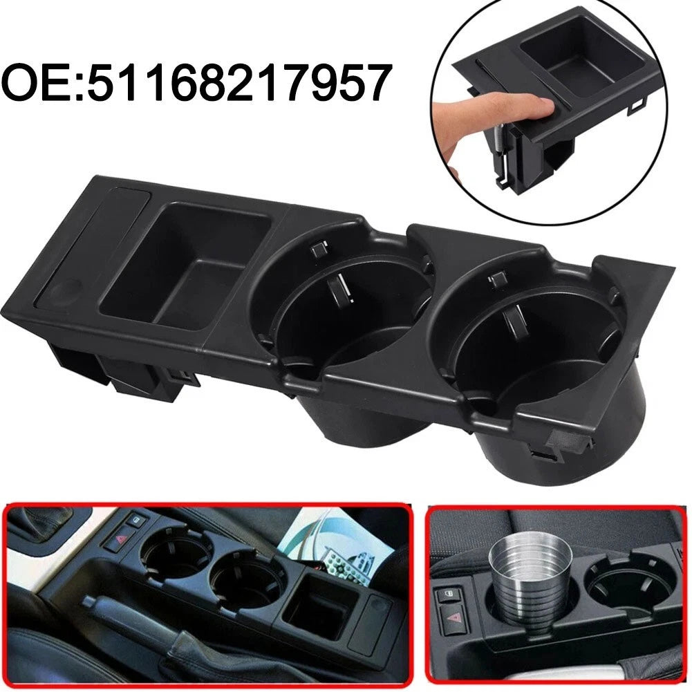 For Bmw E46 For 3 Series Center Console Cup Holder Black 1999 2006