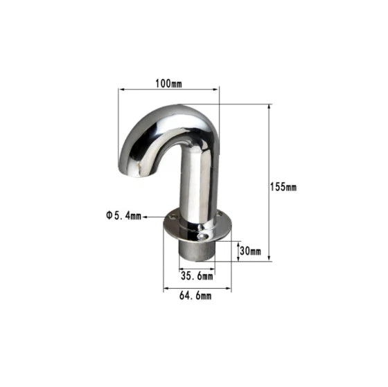 316 Stainless Steel Door Window Vent Pipe 35mm Gooseneck Design For