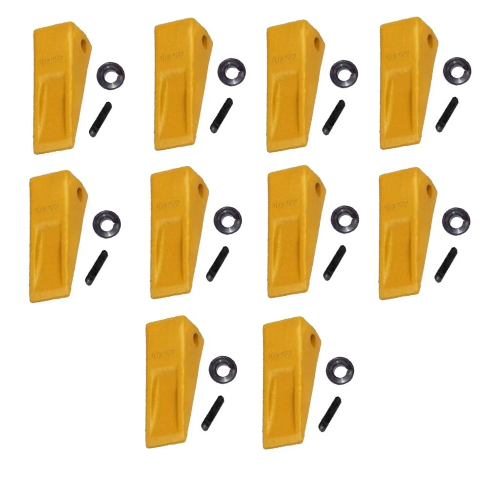 10 Pk 1u3252 Bucket Tooth & 9j2258 Pins, 8e6259 Retainer Fits Cat J250