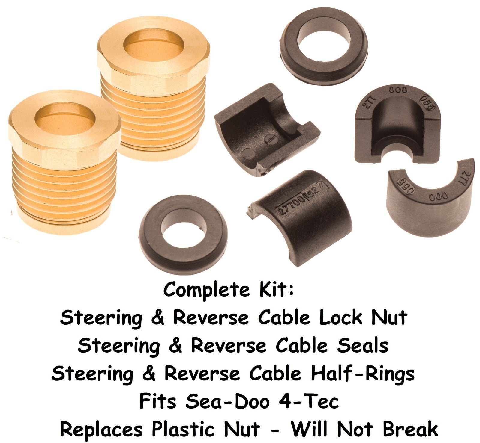 Sea Doo Steering Reverse Cable Lock Nut Seal & Half Ring Kit 4Tec by Sea Doo