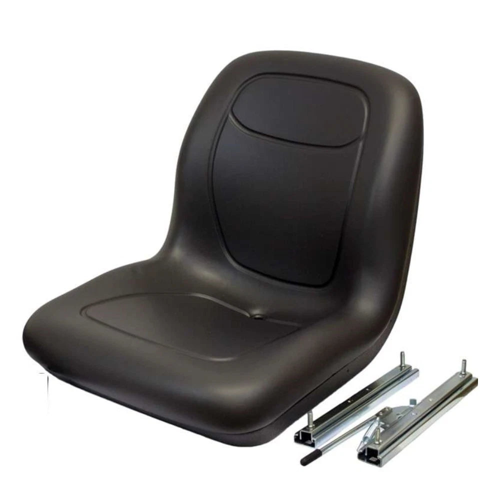 Uni Pro Black Bucket Seat W/ Pair Of Slide Rails Fits Bobcat