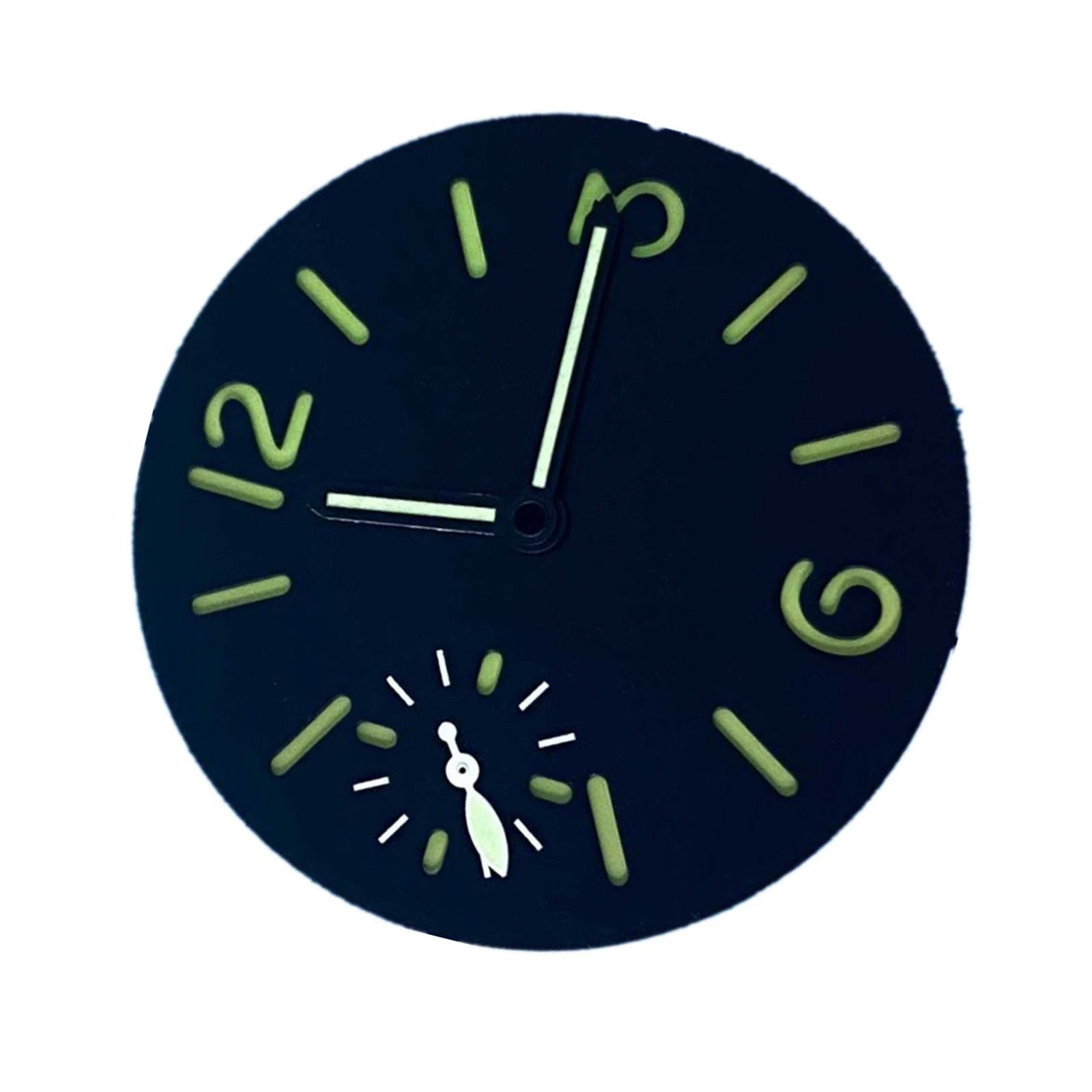 34.5mm Green Luminous Watch Dial With Watch Hands For Eta 6497 St3600