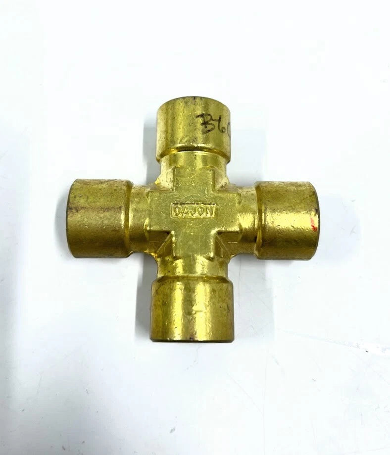 Swagelok B-6-cs, Brass Pipe Fitting, Cross Pipe | Hook & Hull Co