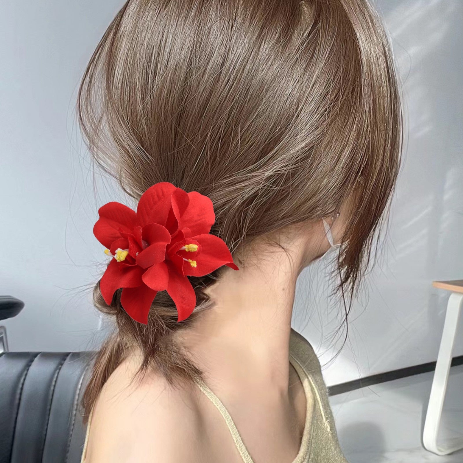 Flower Hair Clip Featuring Two Orchids