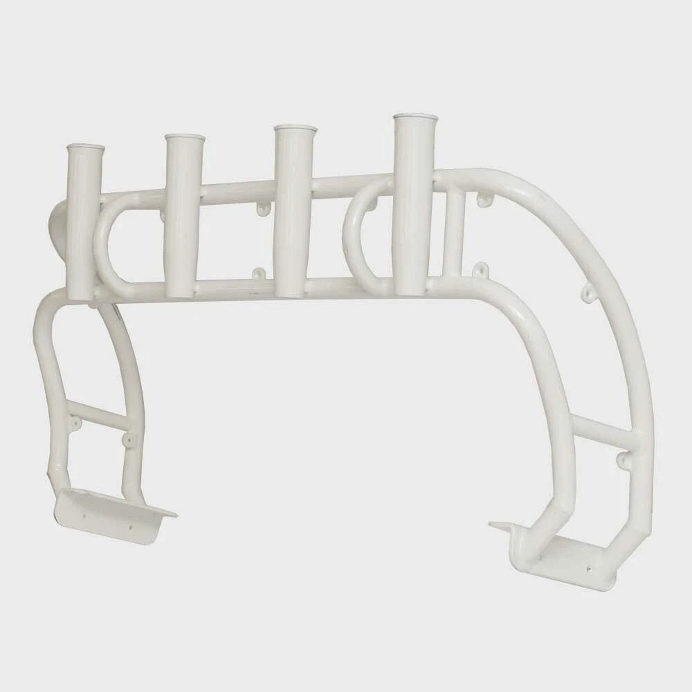 Mako Boat Rod Holder 310835 | 4 Pole White Coated Aluminum