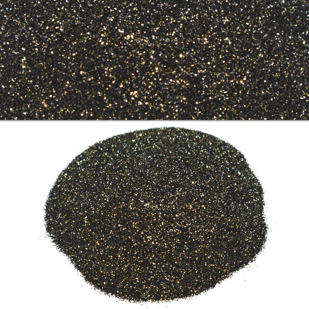 Metal Flake Glitter Black Gold 8oz