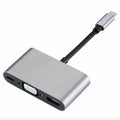 Aluminum Alloy 5 In 1 Usb-c Pd Type-c Adapter Converter Hub Hdmi/4k,