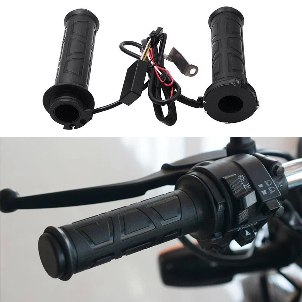 Heated Grips Motorcycle 1 Set 127*36mm 12V 12W-24W 143*36mm 22mm Black