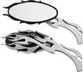 Harddrive Flame Side Mirrors With Chrome Finish – Fits Harley