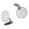 Retro Style Classic Car Rearview Mirror Silver Stainless Steel Round