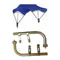 Blue Complete 3 Bow 40" Tractor Umbrella Buggy Top W/ Fender Mounts
