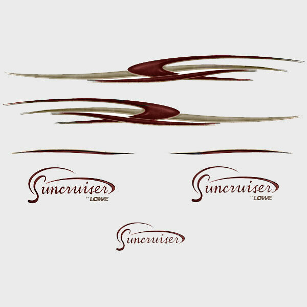 Suncruiser Pontoon Boat Graphic Decals Burgundy by Suncruiser