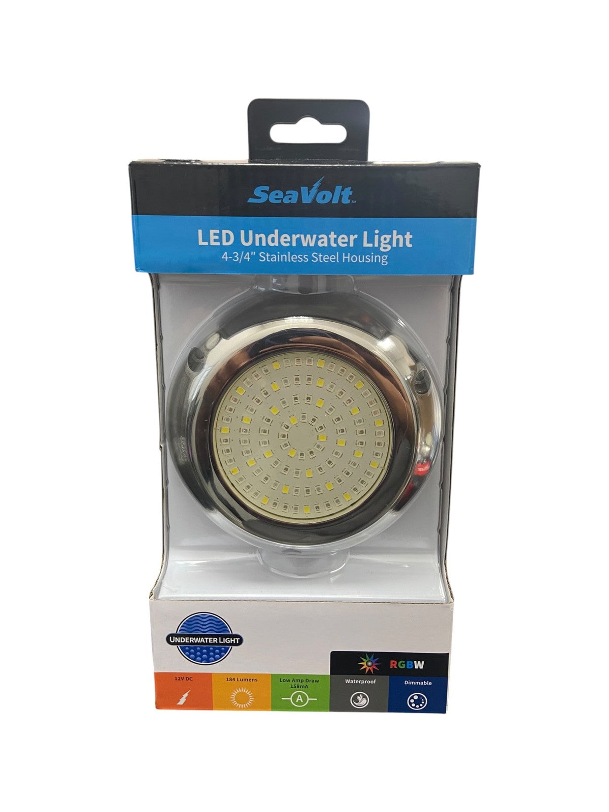 Seavolt 32515, Underwater Led Light 4 3/4" Rgbw 12V, Ss Housing New