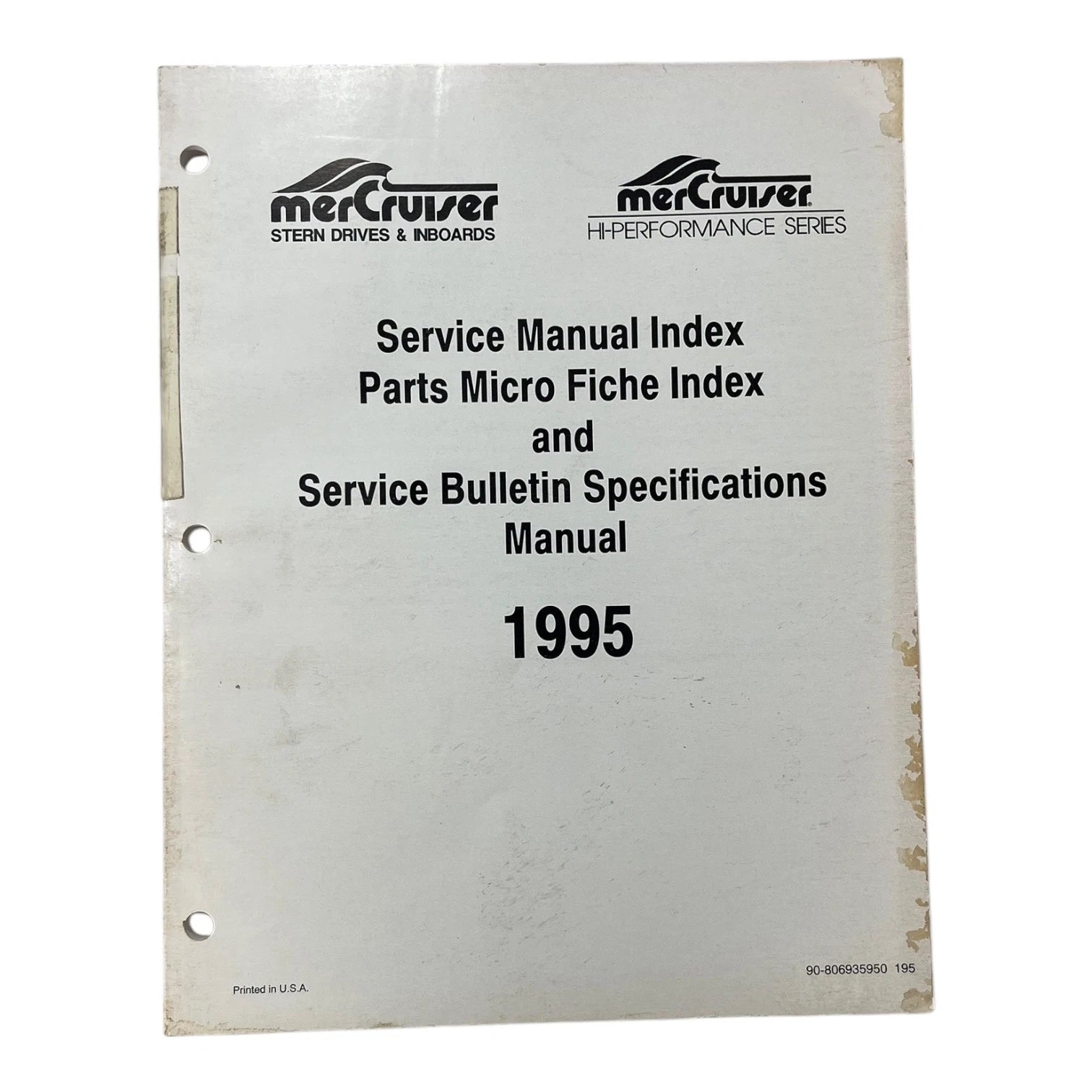 Mercruiser 90-806935950 195, Service Manual Index Parts Micro Fiche