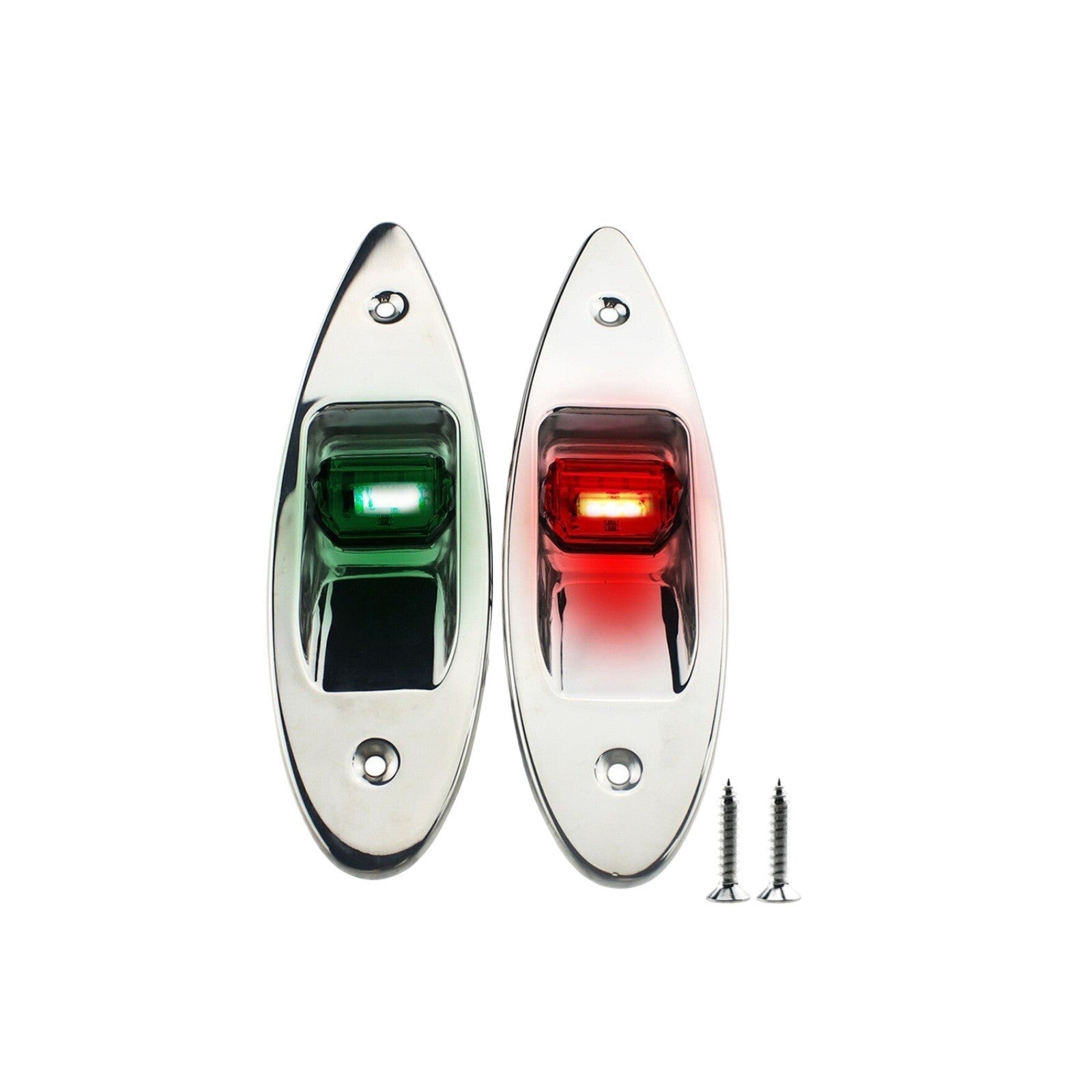 Marine Boat LED Navigation Lights 12V Red Green Stainless Steel Bow Pa