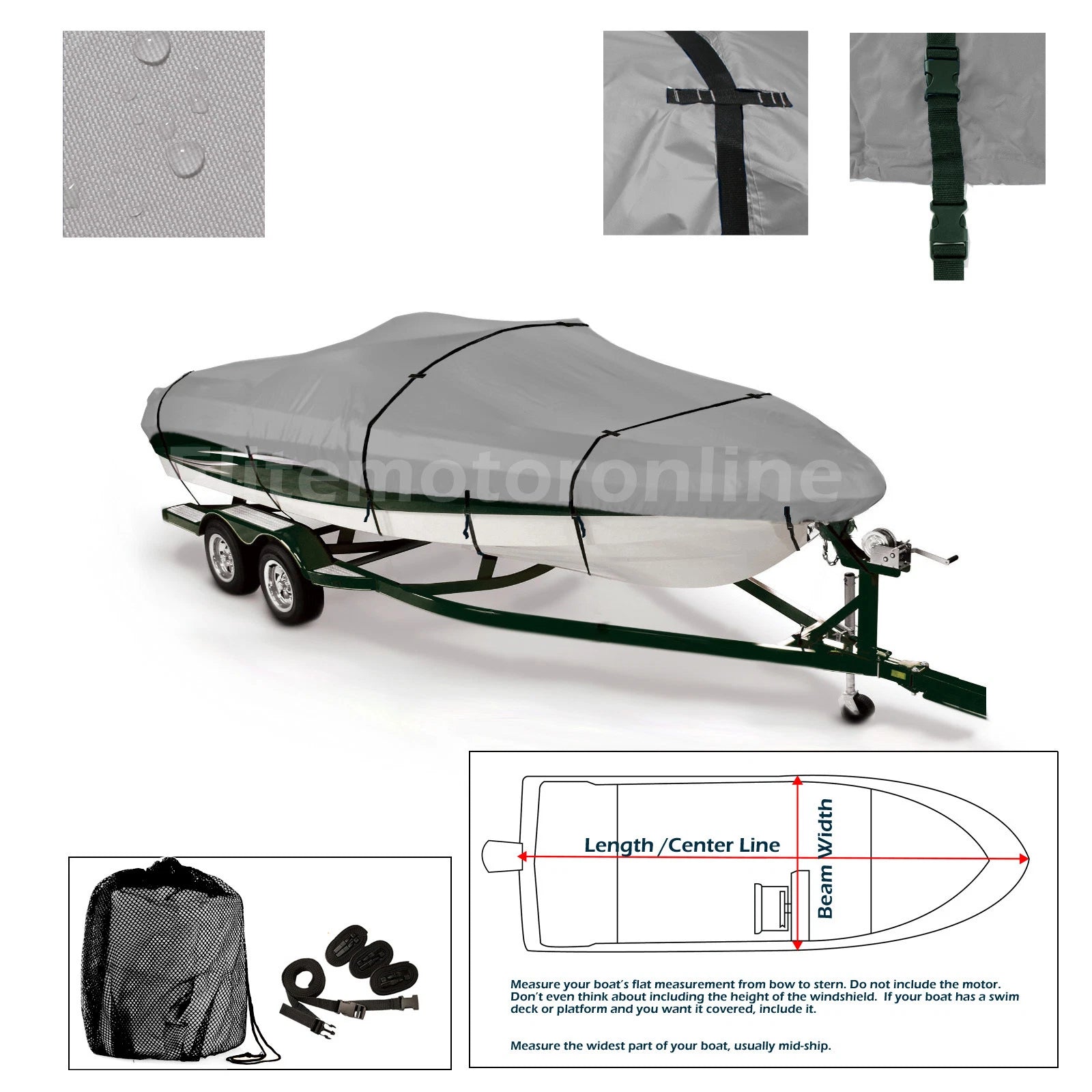 Xpress Hd16pf Trailerable Fishing Bass Boat Cover 600d Heavy Duty