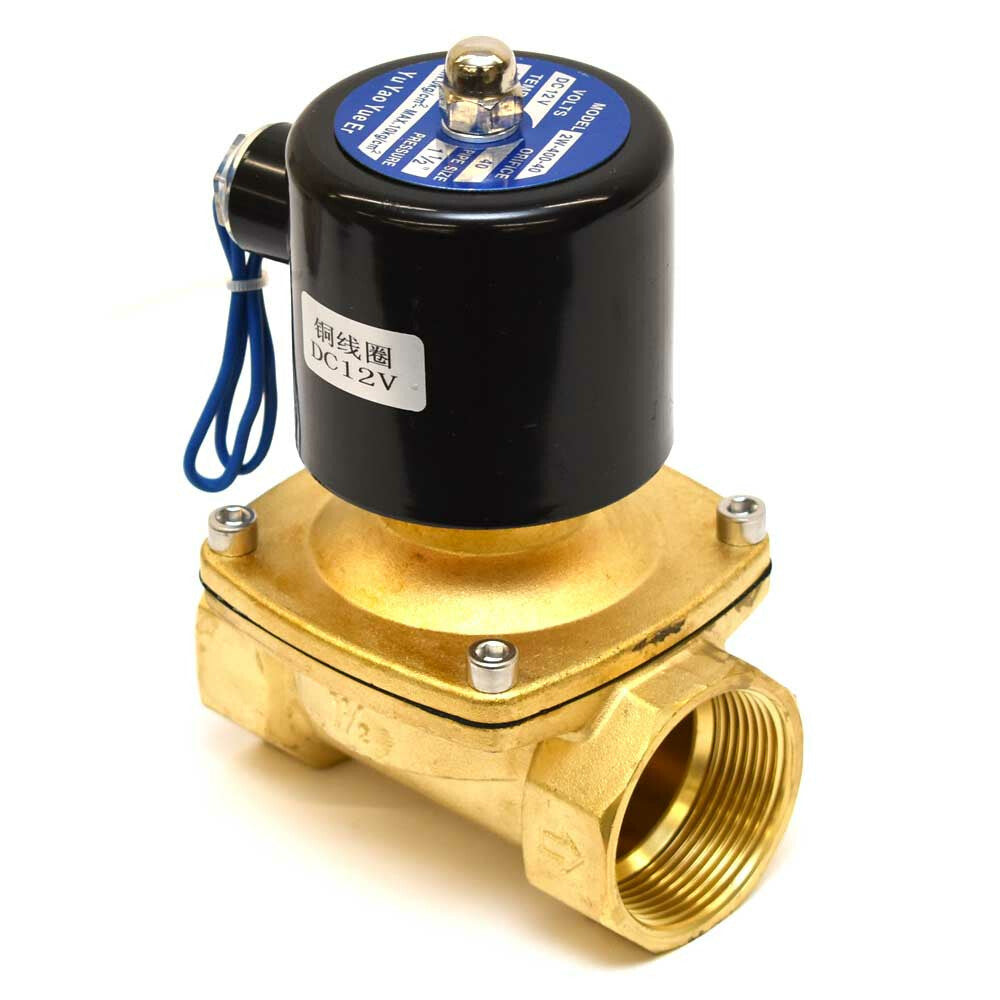 Baomain Solenoid Valve 2W-400-40 12VDC Brass 1 1/2 Inch by Baomain