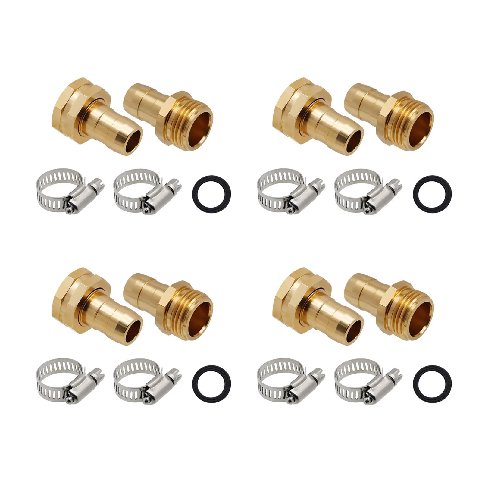 4 Sets Aluminum Garden Hose Fitting Repair Connector 3/4" 5/8" Leak