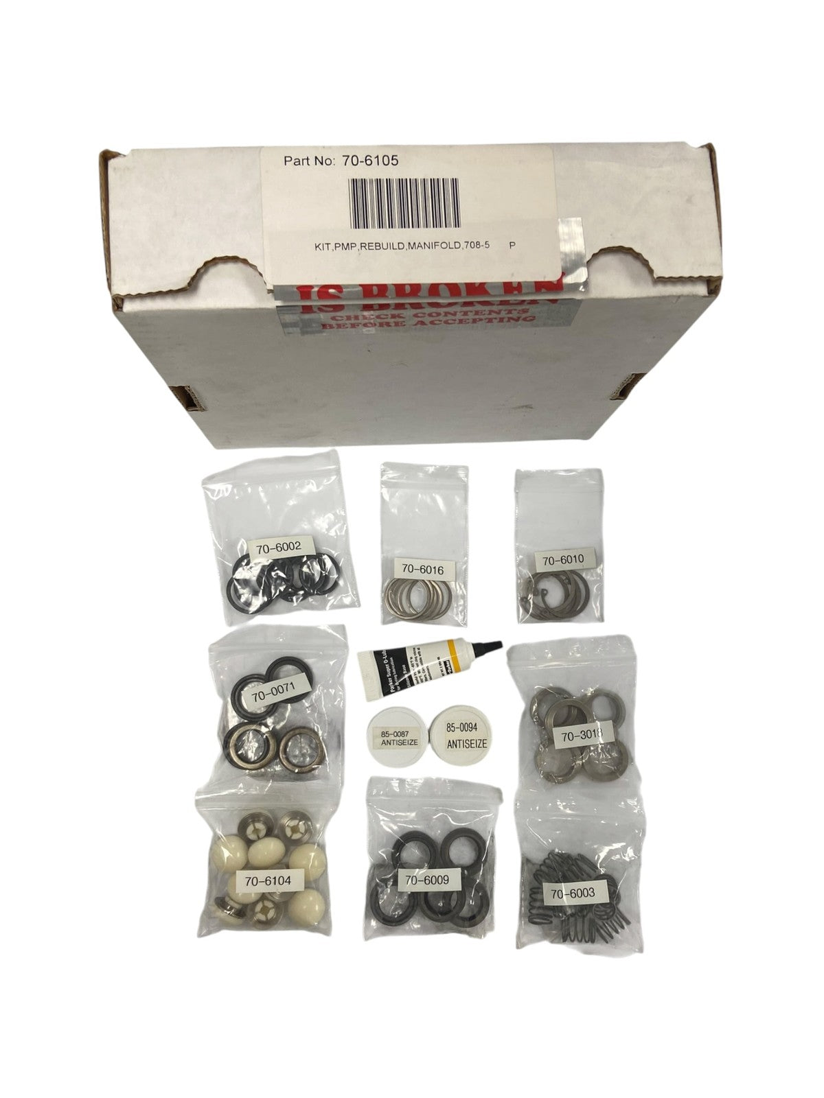 Parker 70-6105, Kit Pump Rebuild Manifold 708-5, (See Details) New Oem