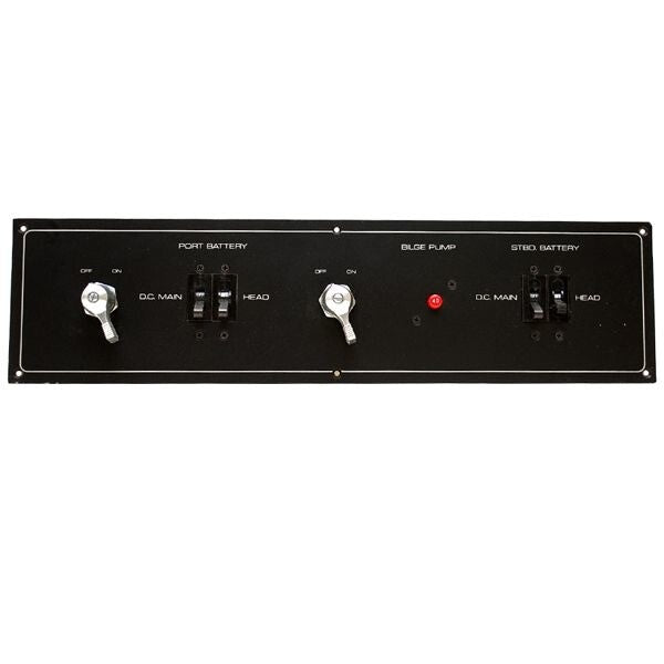Boat Battery Breaker Panel 1284761 | 19 7/8 x 5 1/8 Inch BlackOpens in