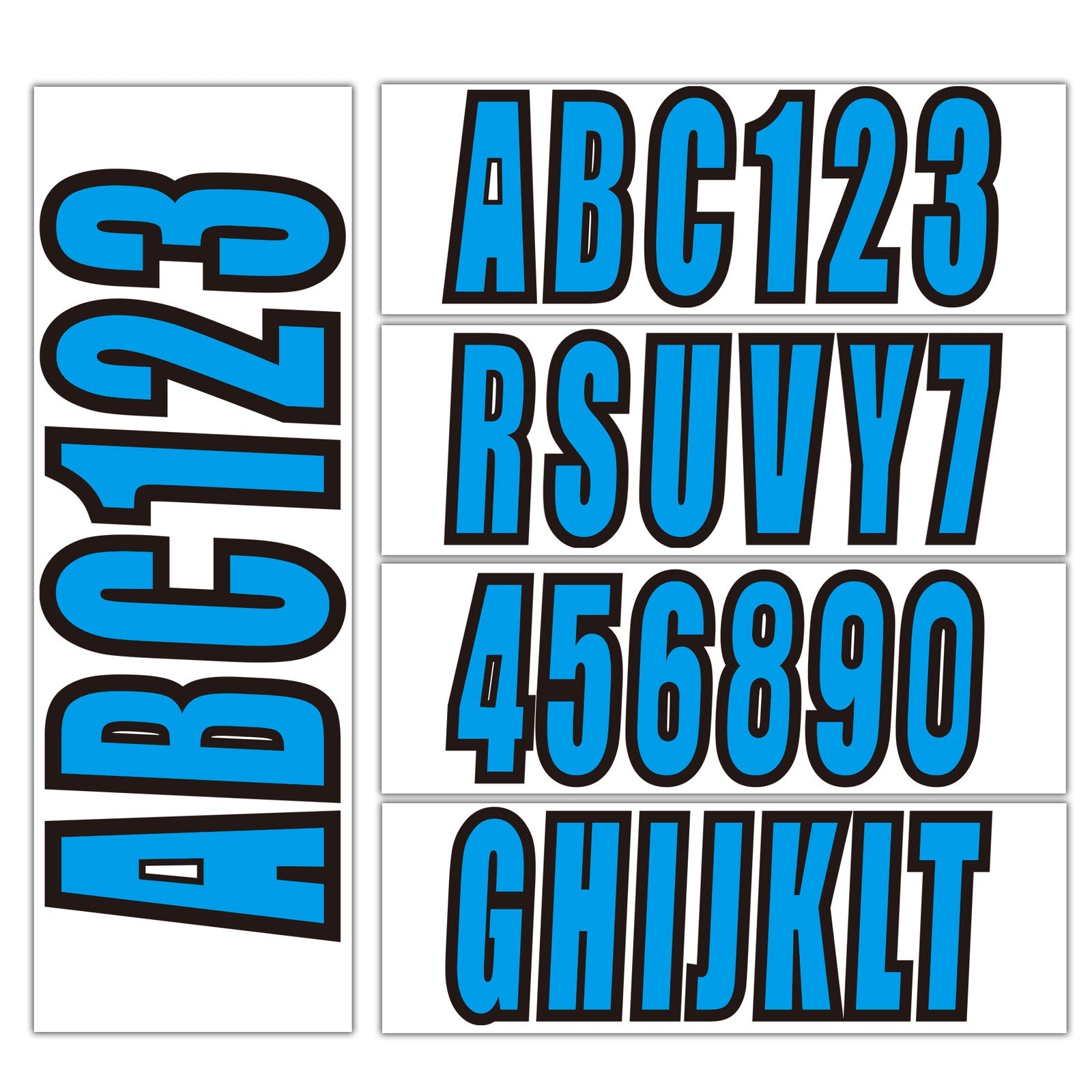 Boat Registration Numbers Decals A-Z & 0-9
