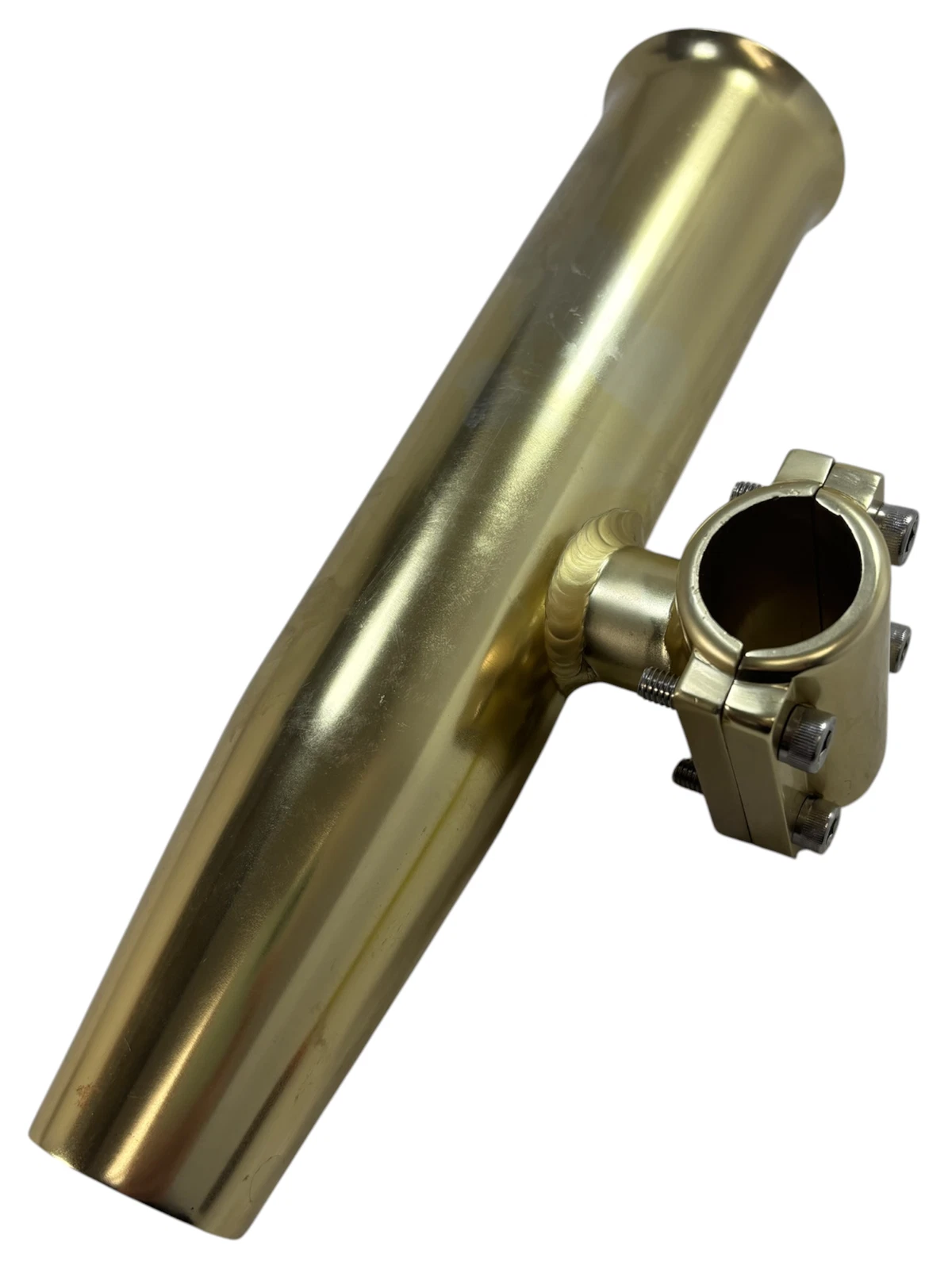 West Marine Gold Aluminum Rod Holder For 7/8in Od Pipe Straight Mount