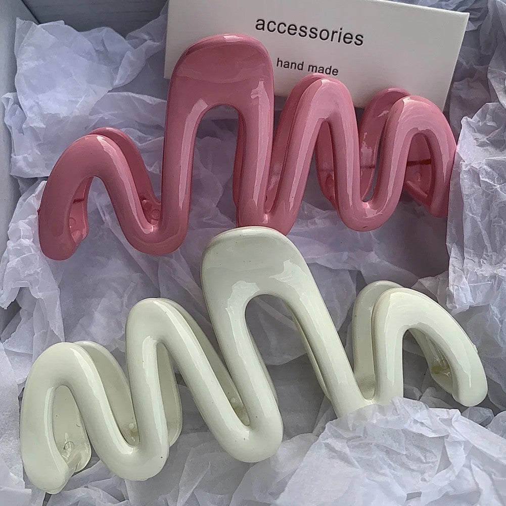 Korean Plastic Hair Clip Solid Color