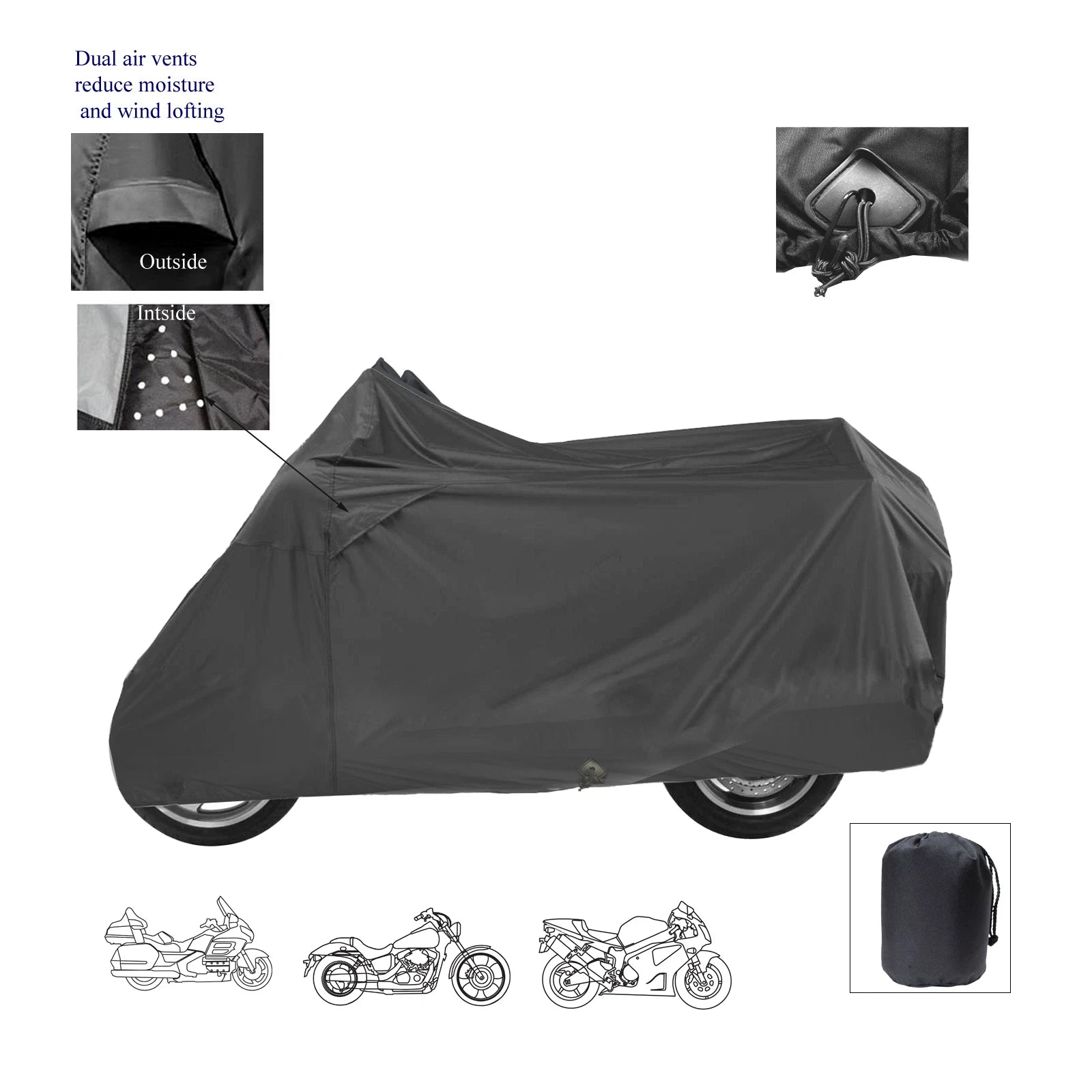 Heavy Duty Victory Vision Motorcycle Bike Waterproof Storage Cover