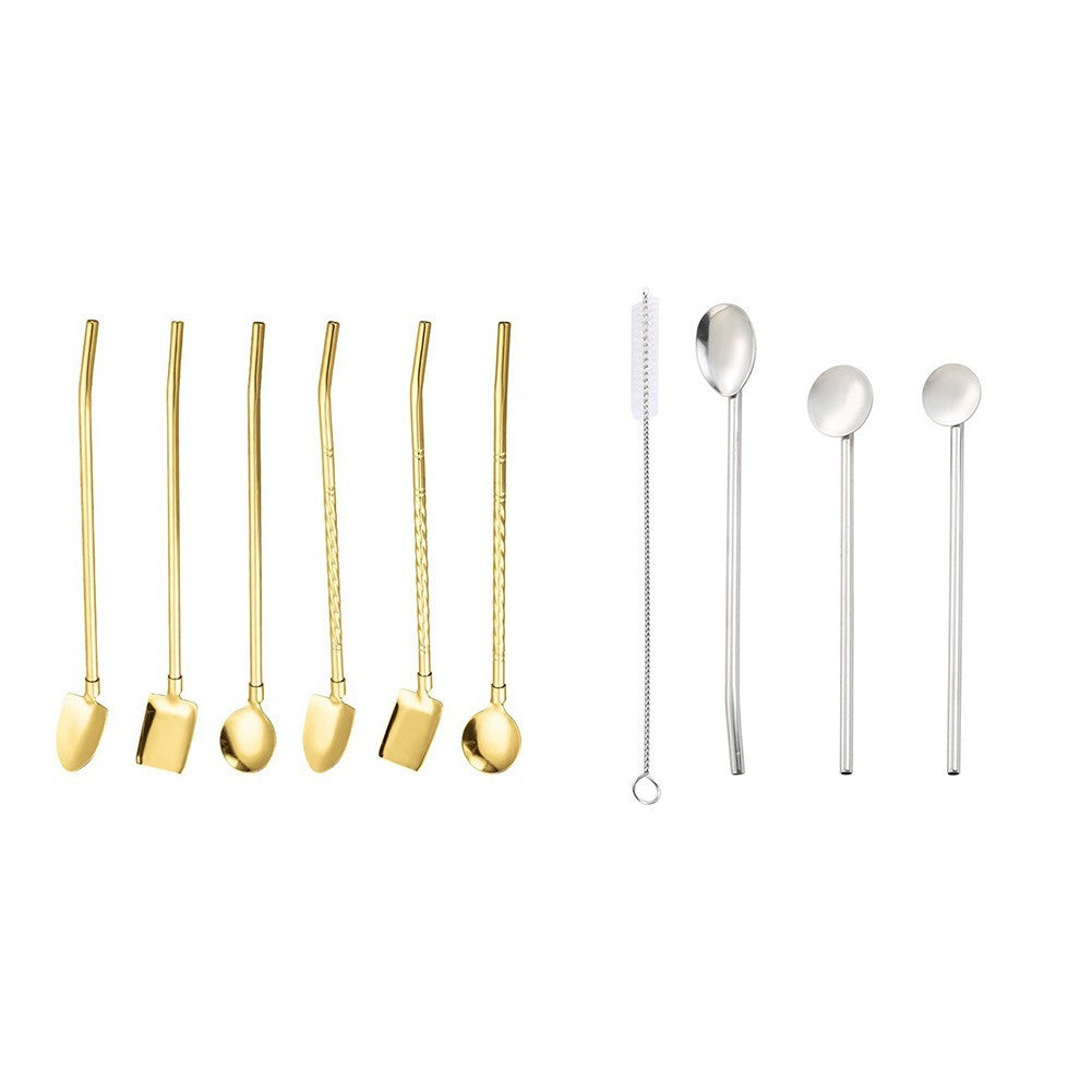 Steel Straw Spoon for Cocktail Parties
