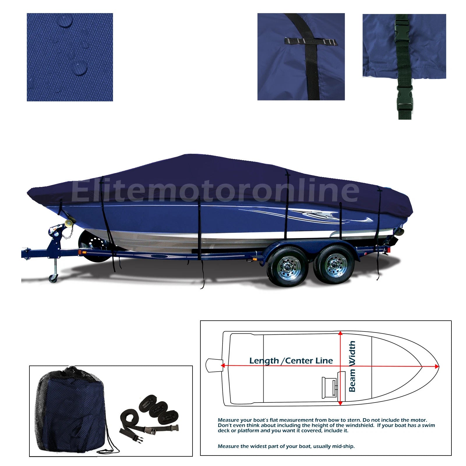 Bullet 21xd Trailerable Fishing Bass Bay Boat Cover Heavy Duty