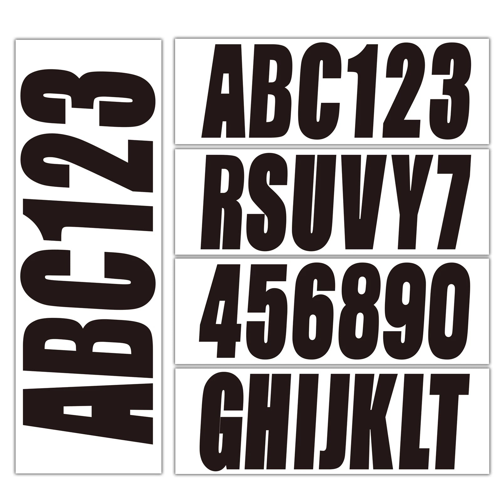 Boat Registration Identification Numbers Sticker Decals Black 4sets