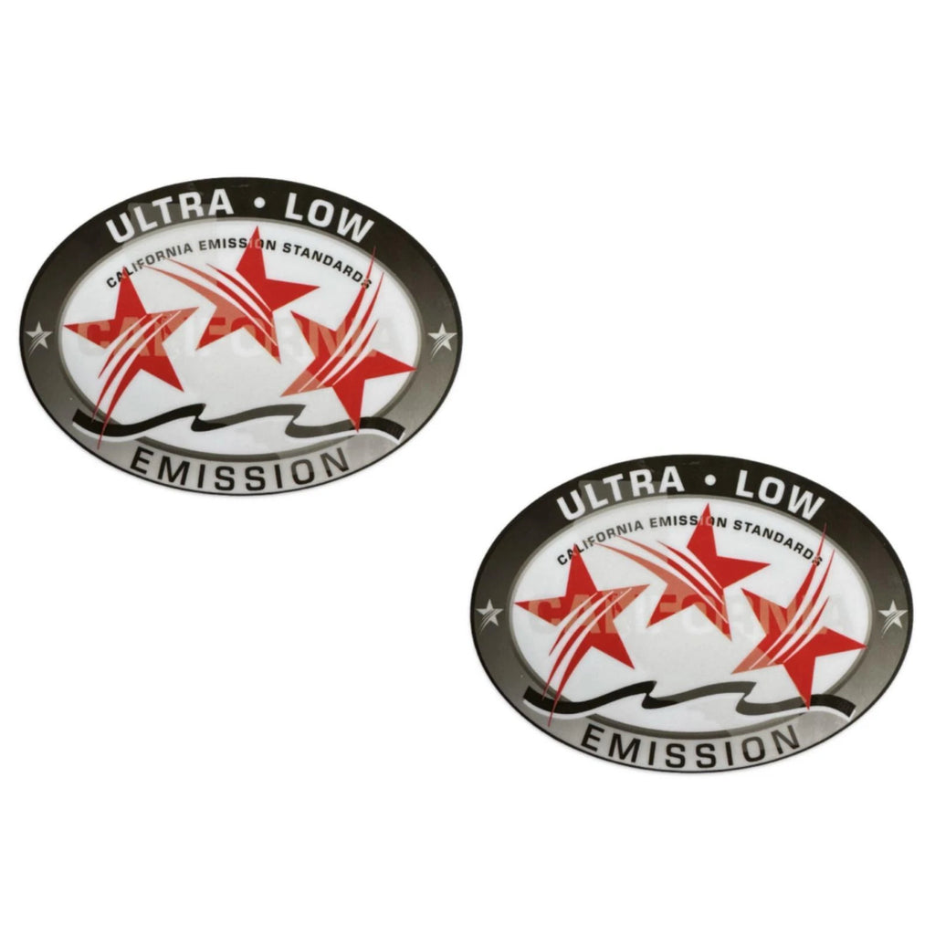 Ultra Low Emission 3 Star California DOT Outboard Graphic Sticker Decal - Red