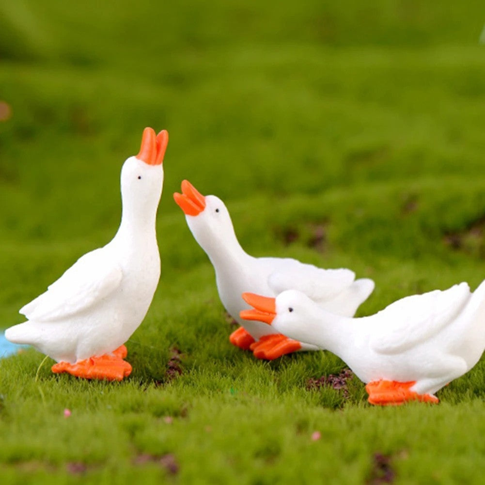 Geese Figurine 3pcs Cute Decor