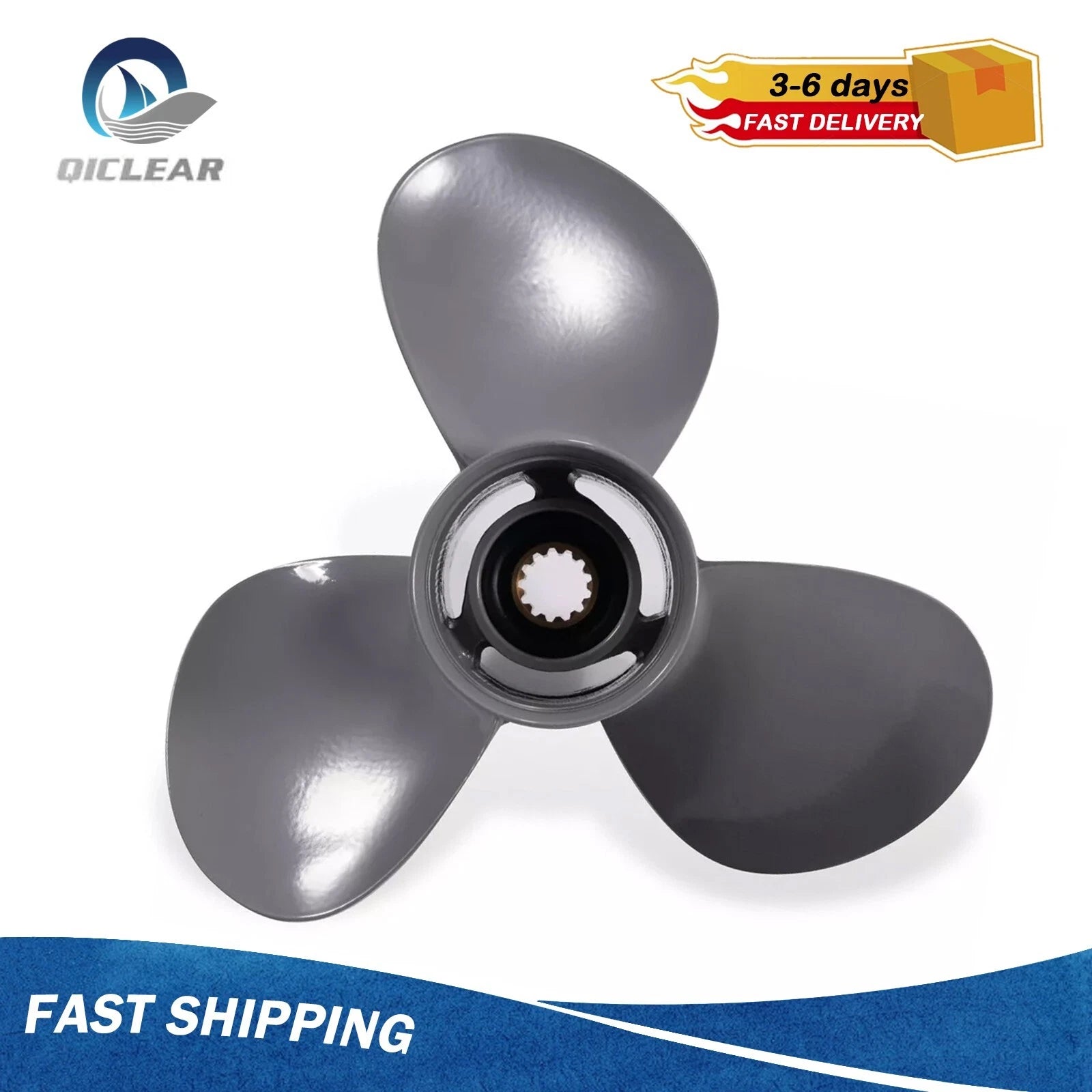 New 12 1/4x9 Aluminum Outboard Boat Propeller For Honda Engines