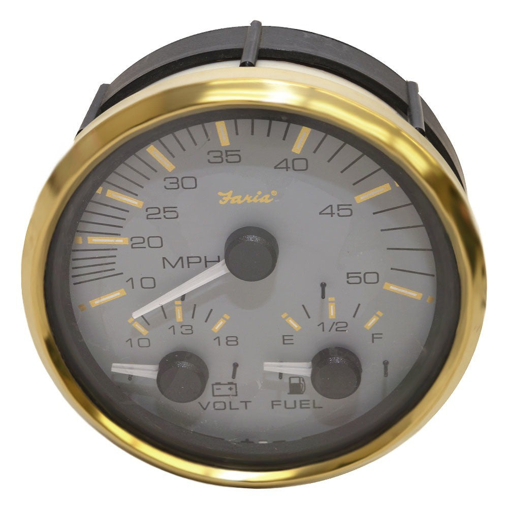 Faria Multi-Function Gauge 4 1/4 Inch Gold by Faria